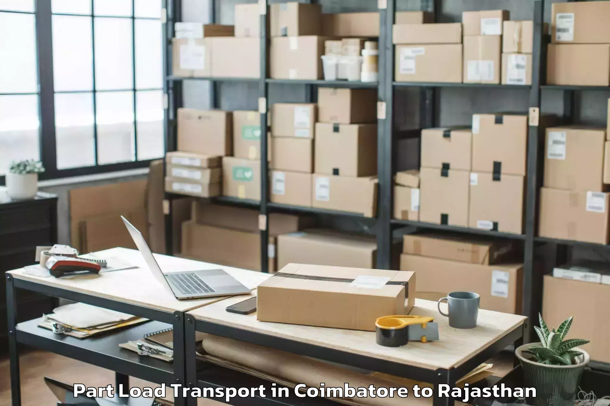 Book Coimbatore to Jhadol Part Load Transport Online